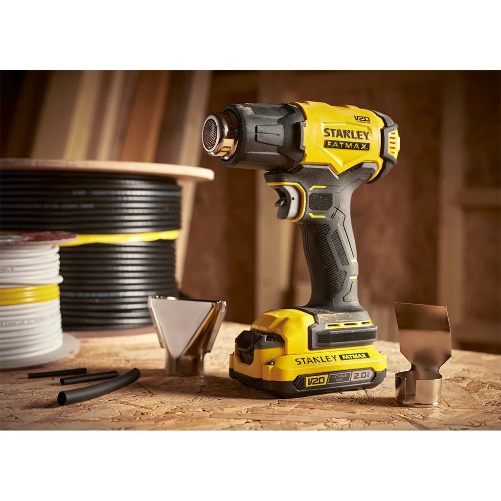 Suflanta aer cald STANLEY FATMAX V20 fara fir, 510 grade, debit 190 l/min, nu include acumulator si incarcator SFMCE530B-XJ