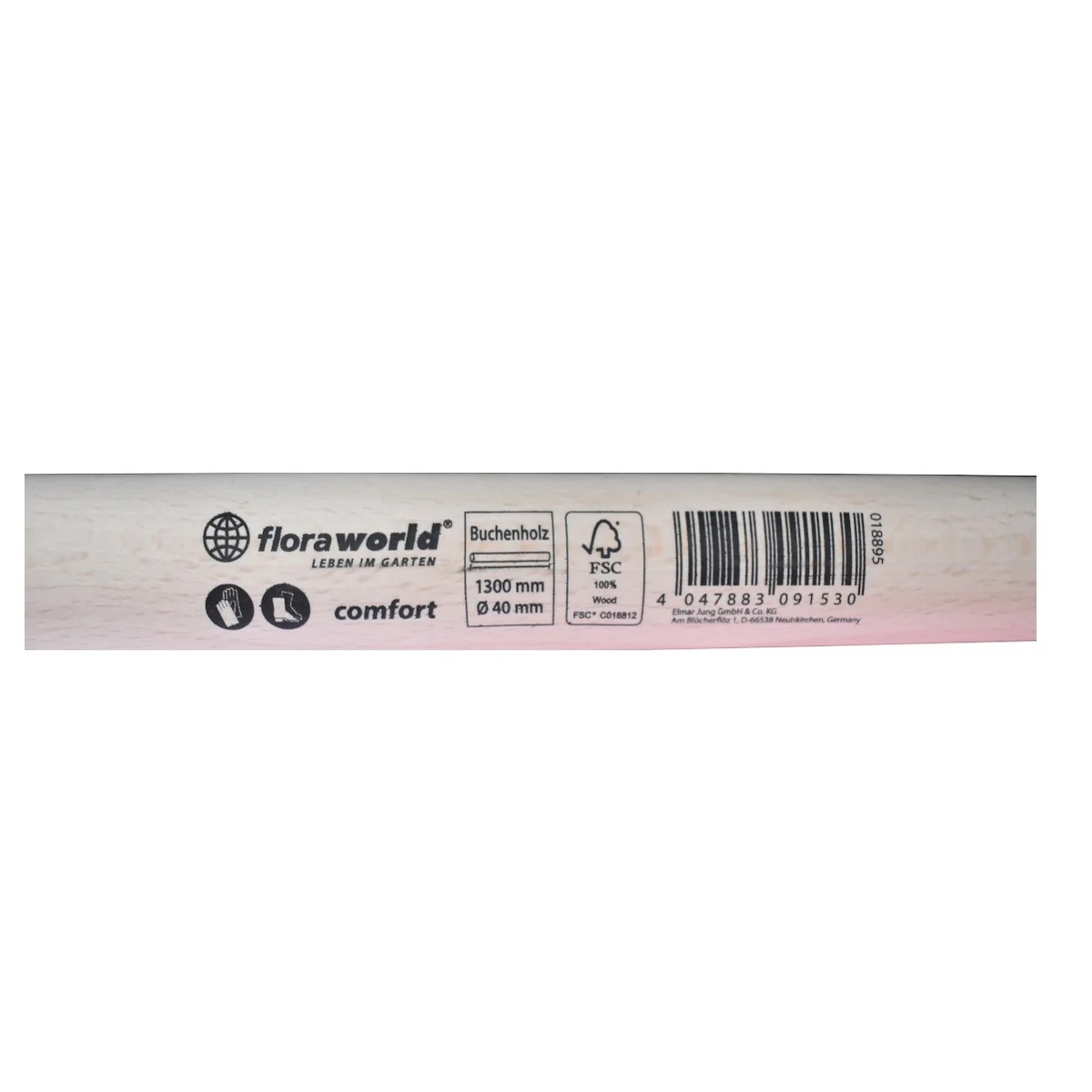 Coada din lemn de fag FloraWorld fabricata in Germania lungime 1.3 metri diametru 41 mm pentru lopeti sau unelte de sapat
