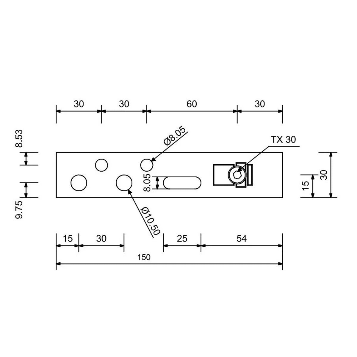Ancora de montaj Blaugelb Protect lungime 150 mm cu surub de ajustare de 70 mm