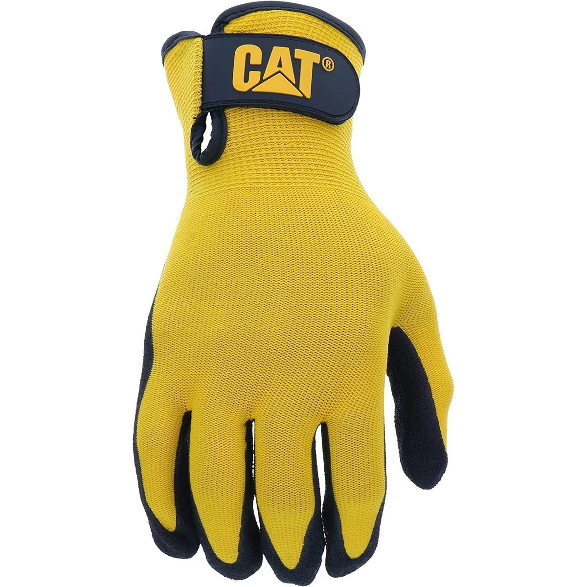 Manusi de lucru CAT 017416 acoperire partiala cu nitril culoare galben/negru marimea L