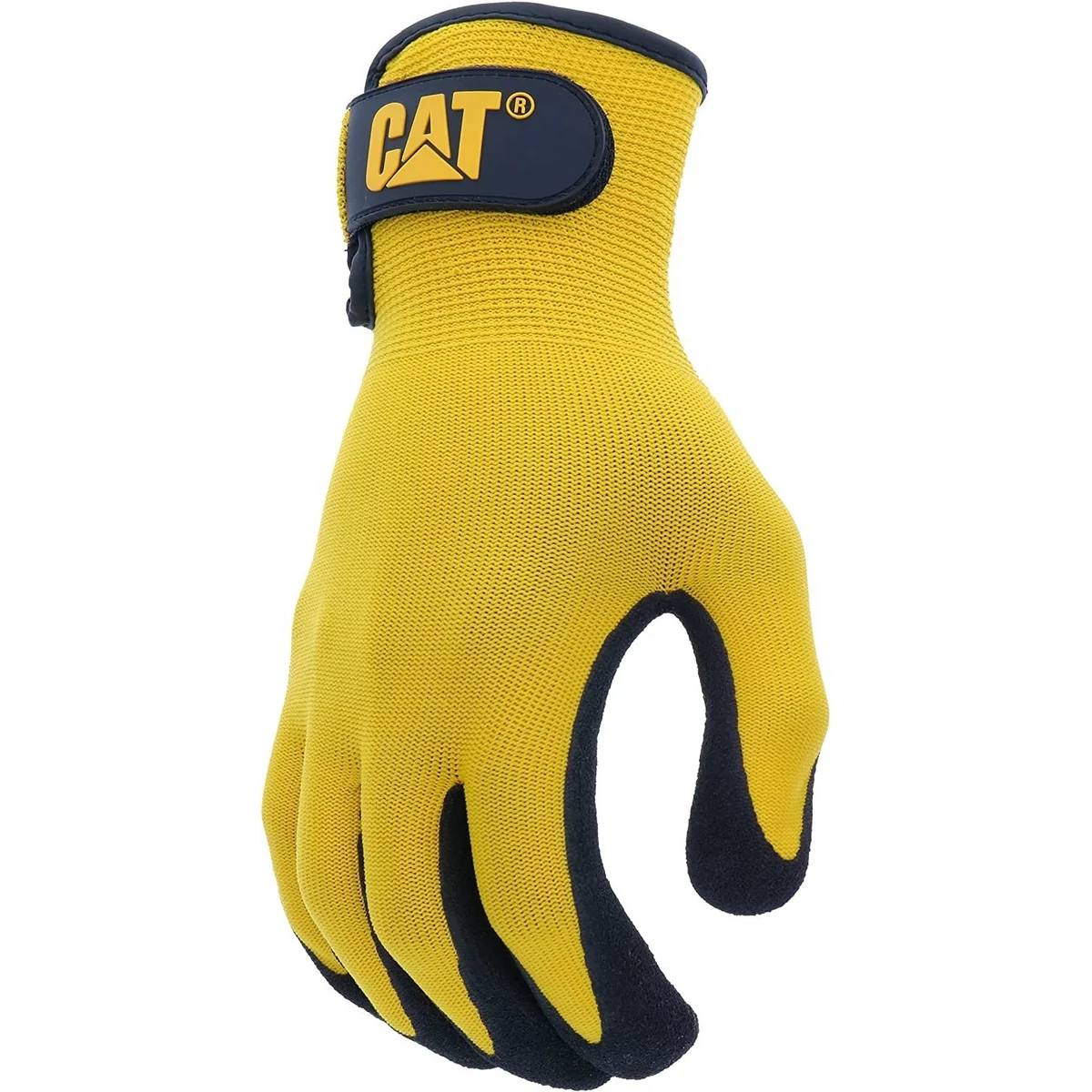 Manusi de lucru CAT 017416 acoperire partiala cu nitril culoare galben/negru marimea L
