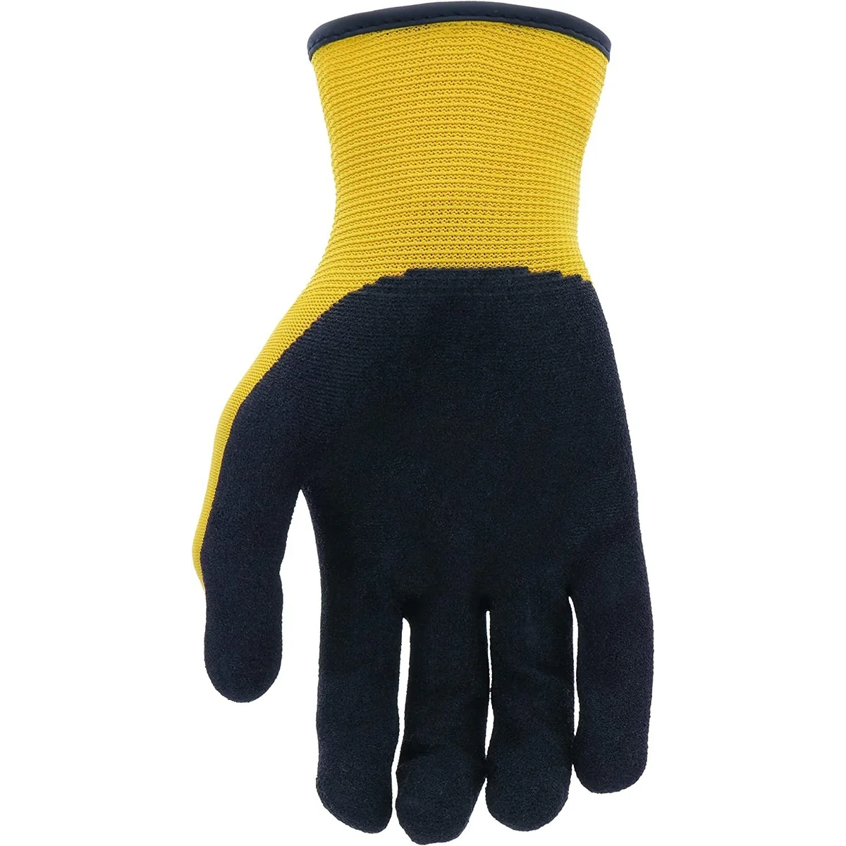 Manusi de lucru CAT 017416 acoperire partiala cu nitril culoare galben/negru marimea L