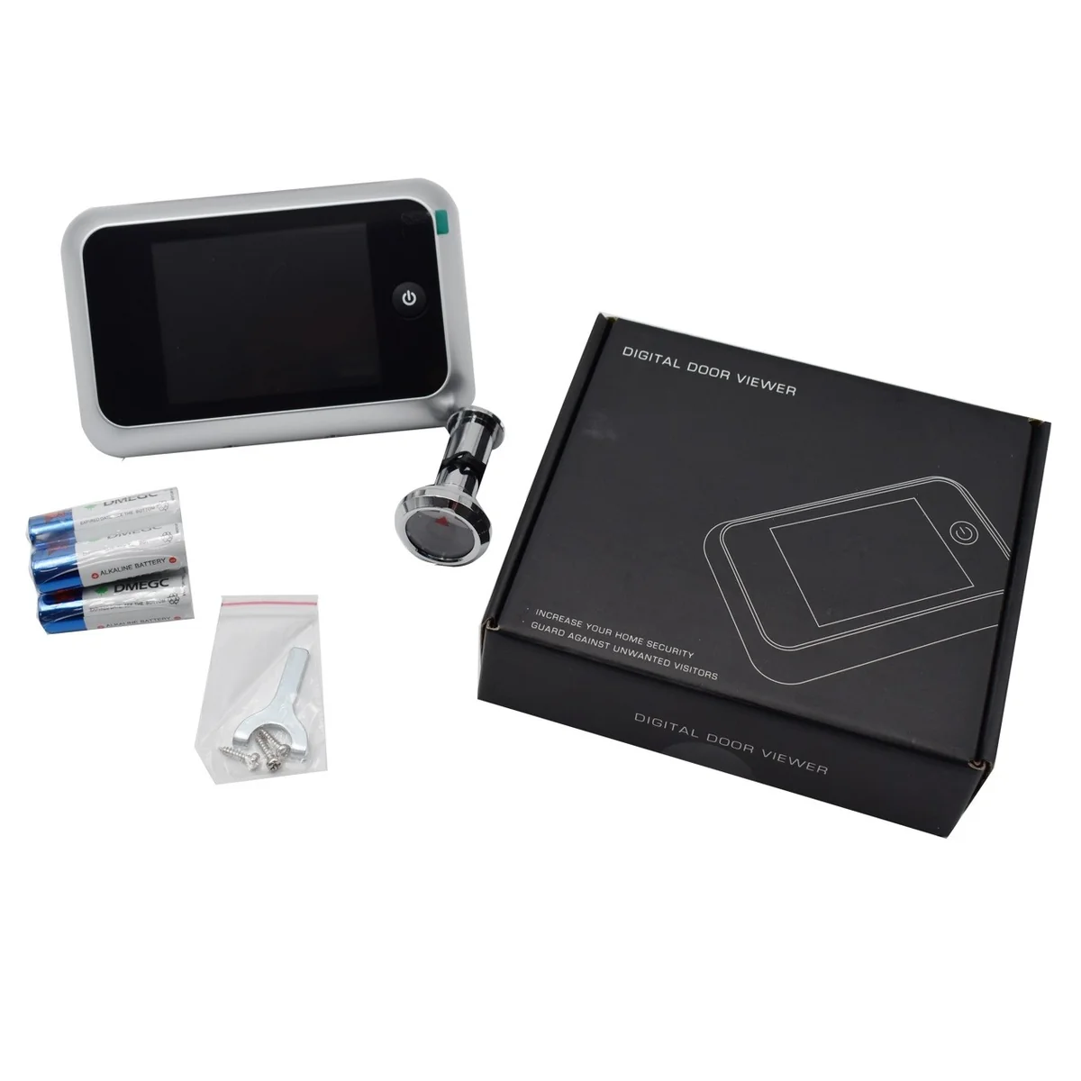 Vizor digital pentru usa STROXX cu ecran TFT 3.5", unghi vizualizare 110 grade, grosime usa 38-72 mm culoare argintie