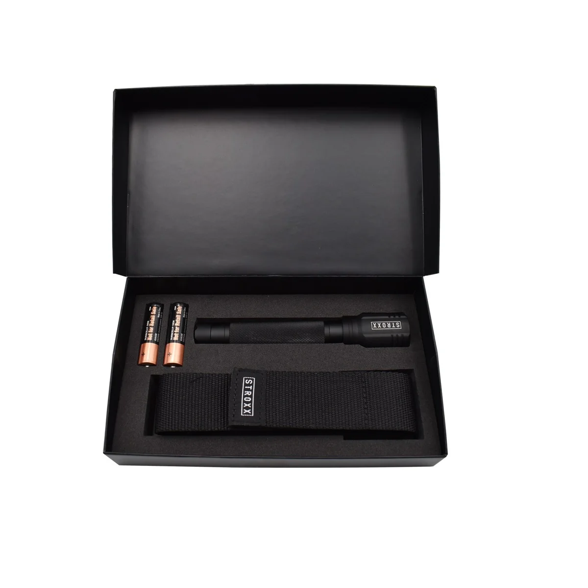 Lanterna led STROXX metalica, cu 2 baterii tip AA, 250 lumeni, culoare neagra
