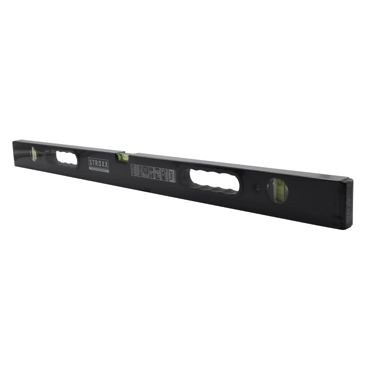 Nivela cu bula de aer STROXX 100 cm cu suprafete frezate si 2 manere culoare neagra