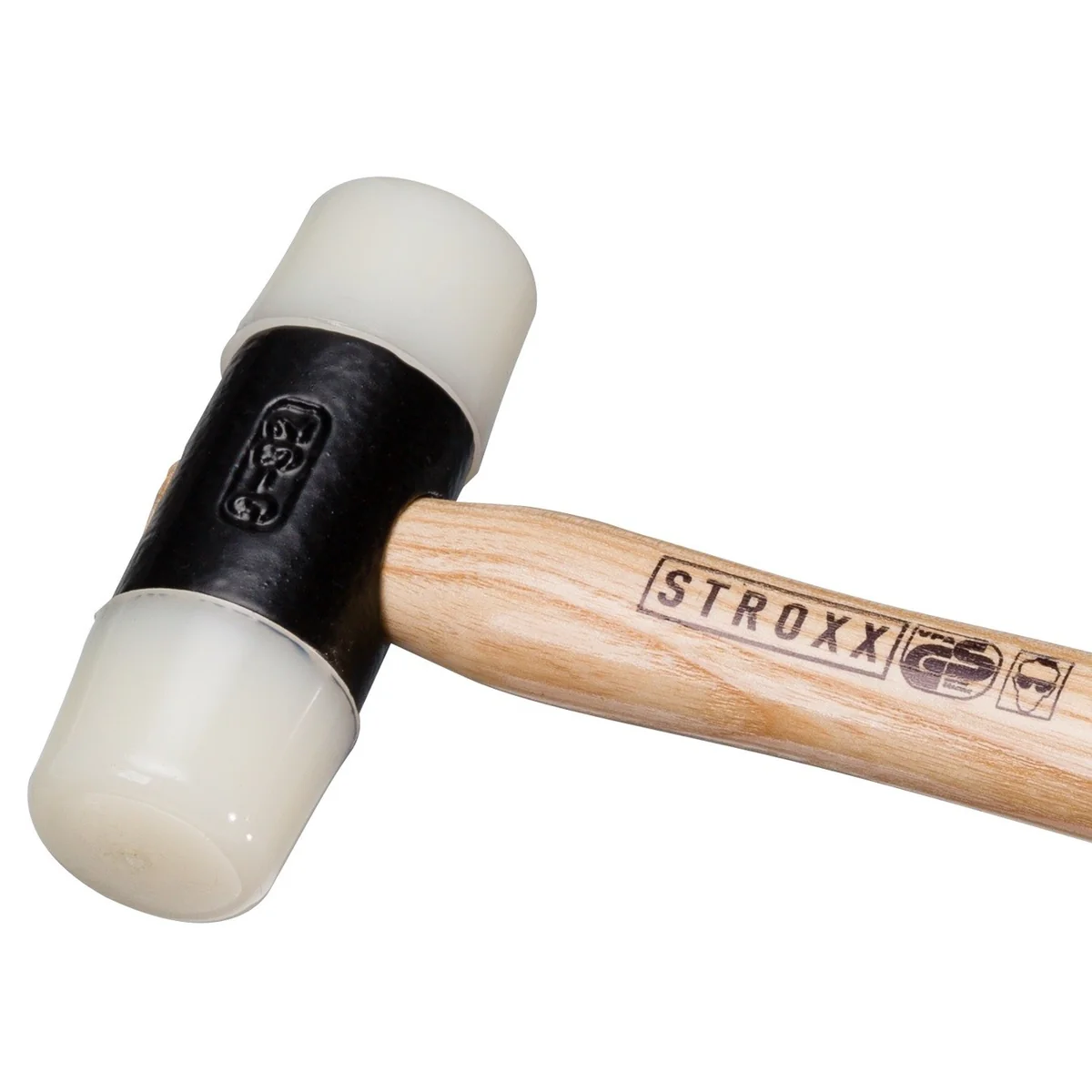 Ciocan din nailon, STROXX, cu coada de lemn, pentru suprafete sensibile marimea 3, diametru cap 32 mm