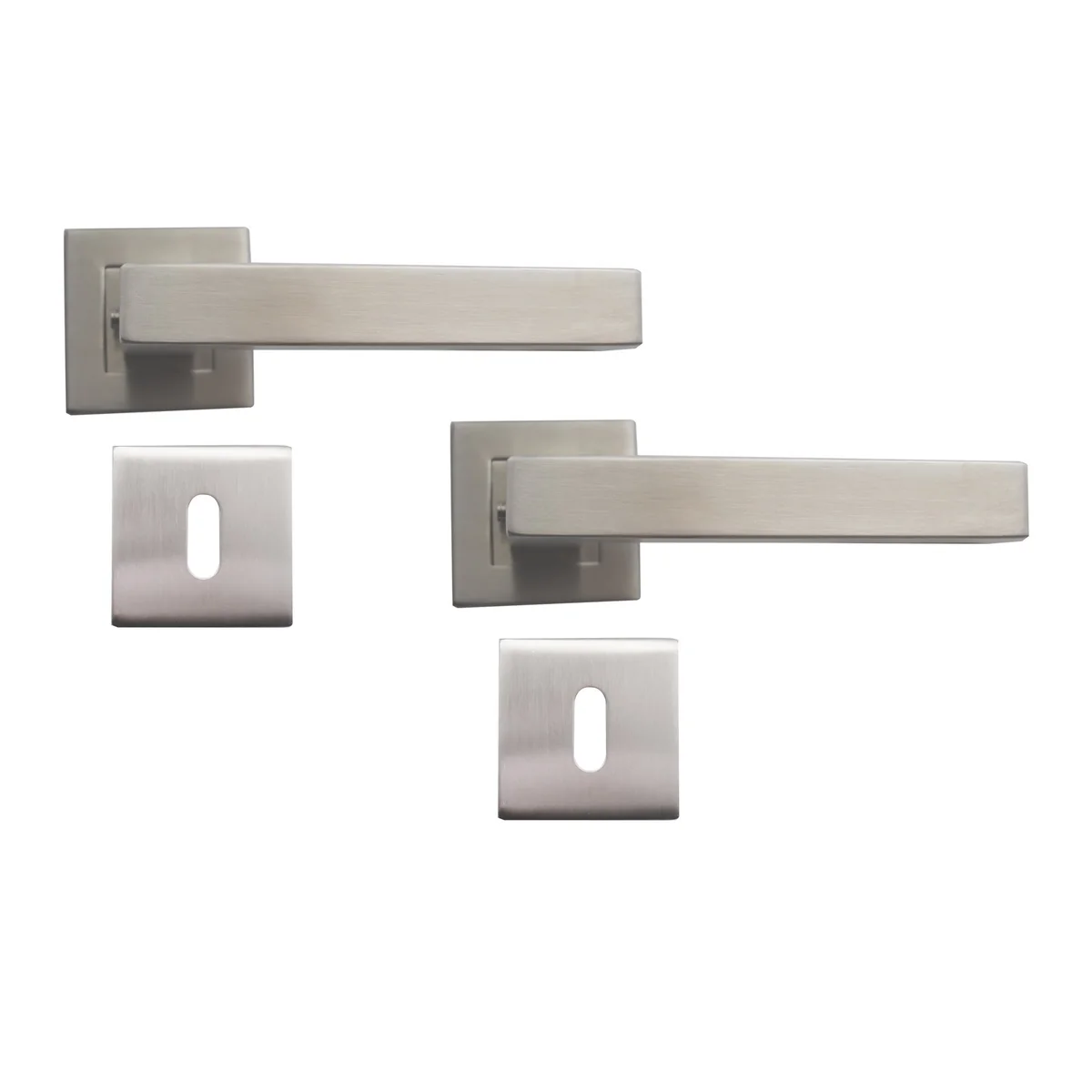 Maner usa interior STROXX model Babylon cu rozeta pentru cheie (BB) si maner la 90 de grade, material inox mat