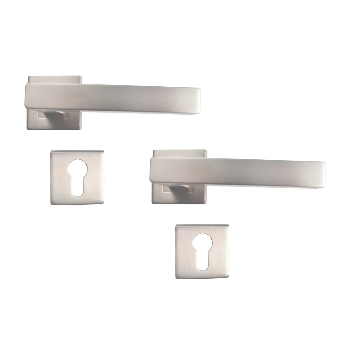Maner usa interior STROXX model Babylon cu rozeta pentru cilindru (PZ) si maner la 90 de grade, material inox mat