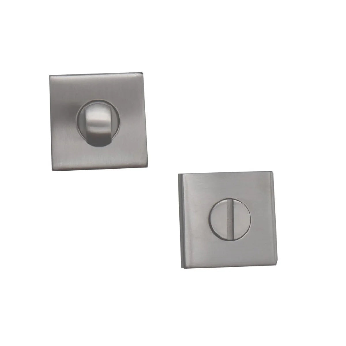 Maner usa interior STROXX model Babylon cu rozeta pentru baie (WC) si maner la 90 de grade, material inox mat