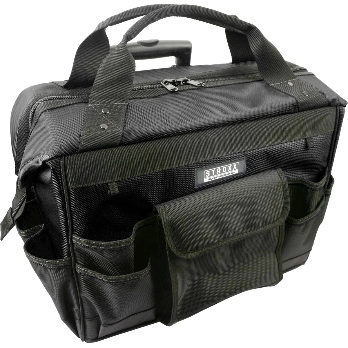 Geanta scule, STROXX, 18'', tip troller, cu fermoar, 32 buzunare, material poliester, culoare neagra