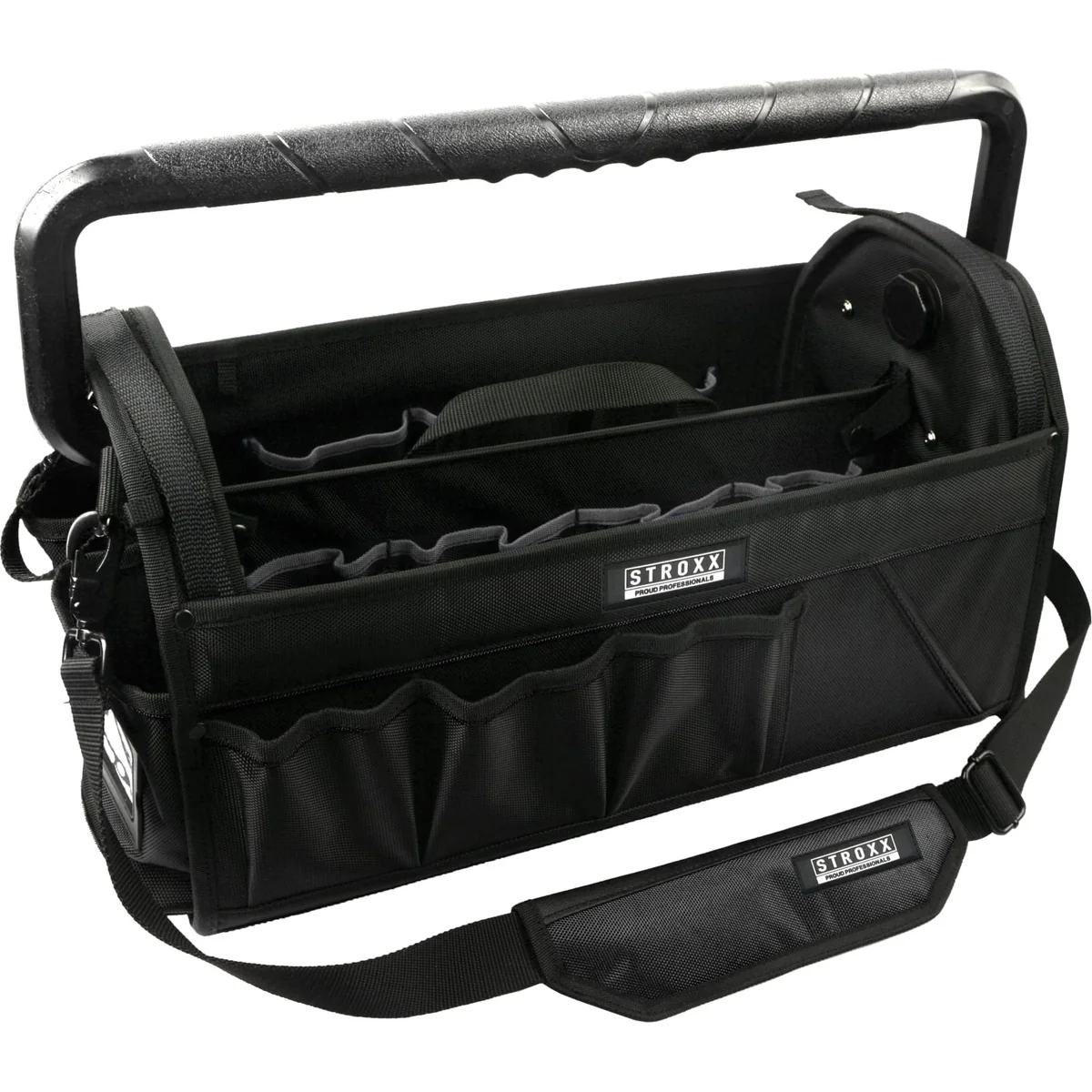 Geanta scule, STROXX, 20'', tip deschisa, cu 19 compartimente, buzunare, material poliester, culoare neagra