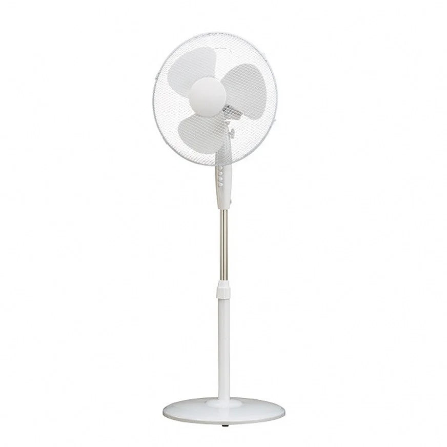 Ventilator de camera cu picior, STROXX, diametru ventilator 400 mm, 40W, 3 trepte de viteza, grilaj metalic, culoare alba