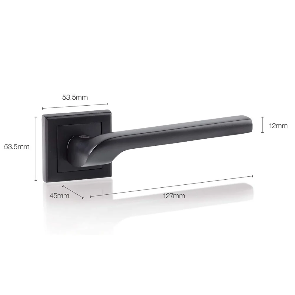 Set manere cu arc pentru usi de interior din lemn Yale Siena cu rozete pentru cheie culoare negru mat 35-ZR-8x8-A002-KT-56-11