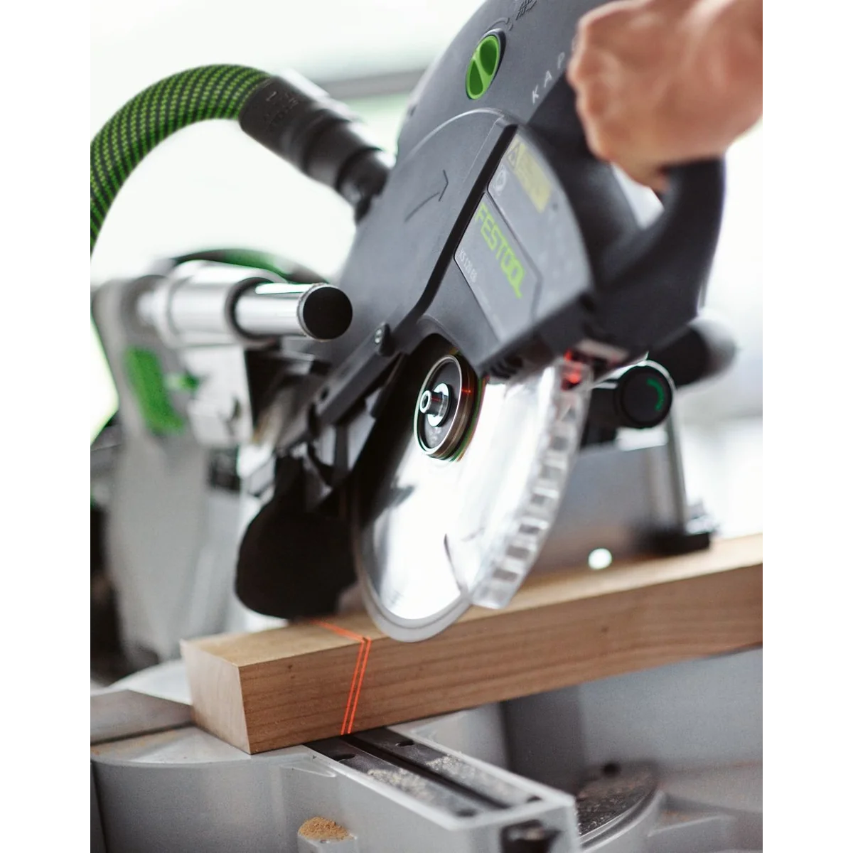 Fierastrau circular stationar cu sanie de glisare, 1200 Wati, turatie 3500 rpm, Festool Kapex KS 60 E - set (561728)