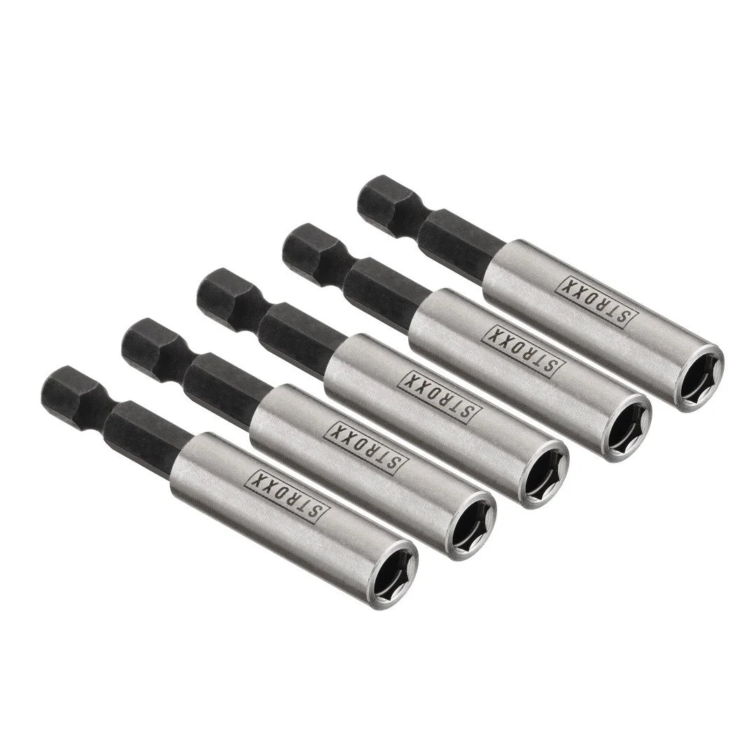 Set 5 adaptori magnetici pentru biti STROXX Impact, marimea ¼” x 60 mm, in cutie din plastic