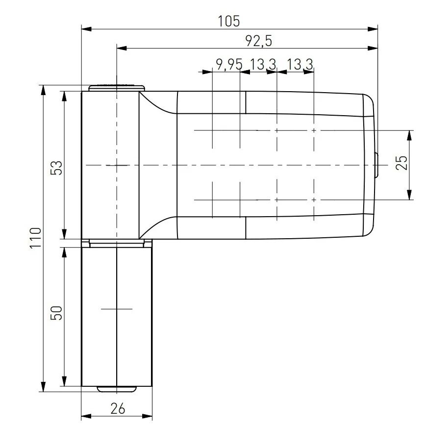 Balama usa termopan Medos Joker, reglabila 3D, greutate max usa 120 kg, inaltime cercevea 18.75-22.25 mm, negru mat RAL9005