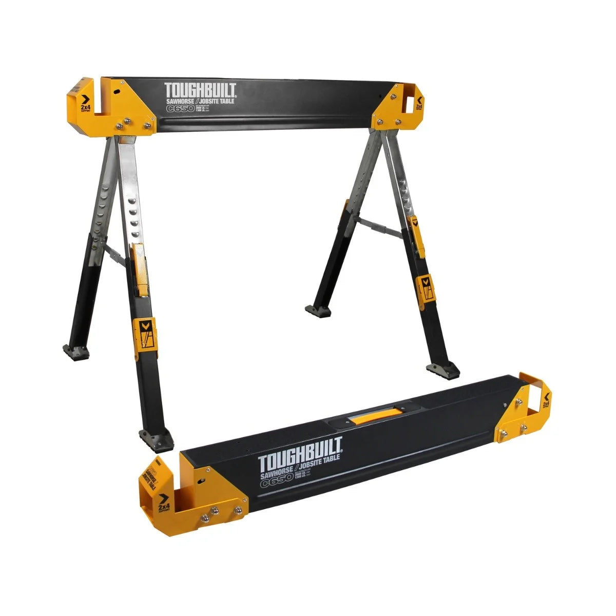Set banc de lucru, 2 capre pliabile, Toughbuilt TB-C650-2, capacitate 1180kg
