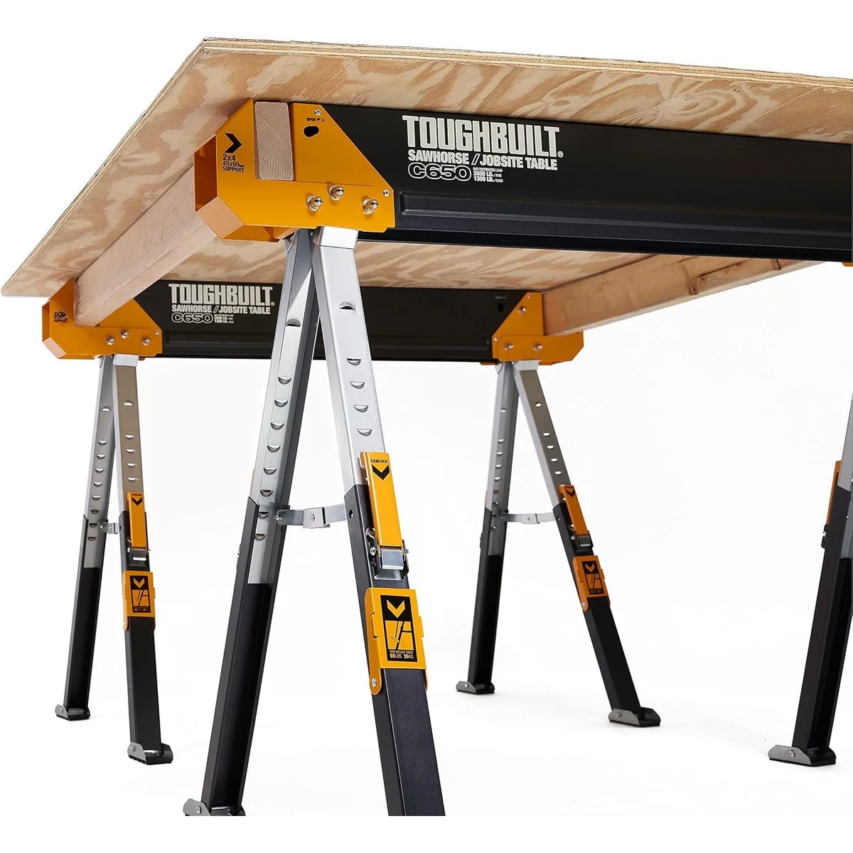 Set banc de lucru, 2 capre pliabile, Toughbuilt TB-C650-2, capacitate 1180kg