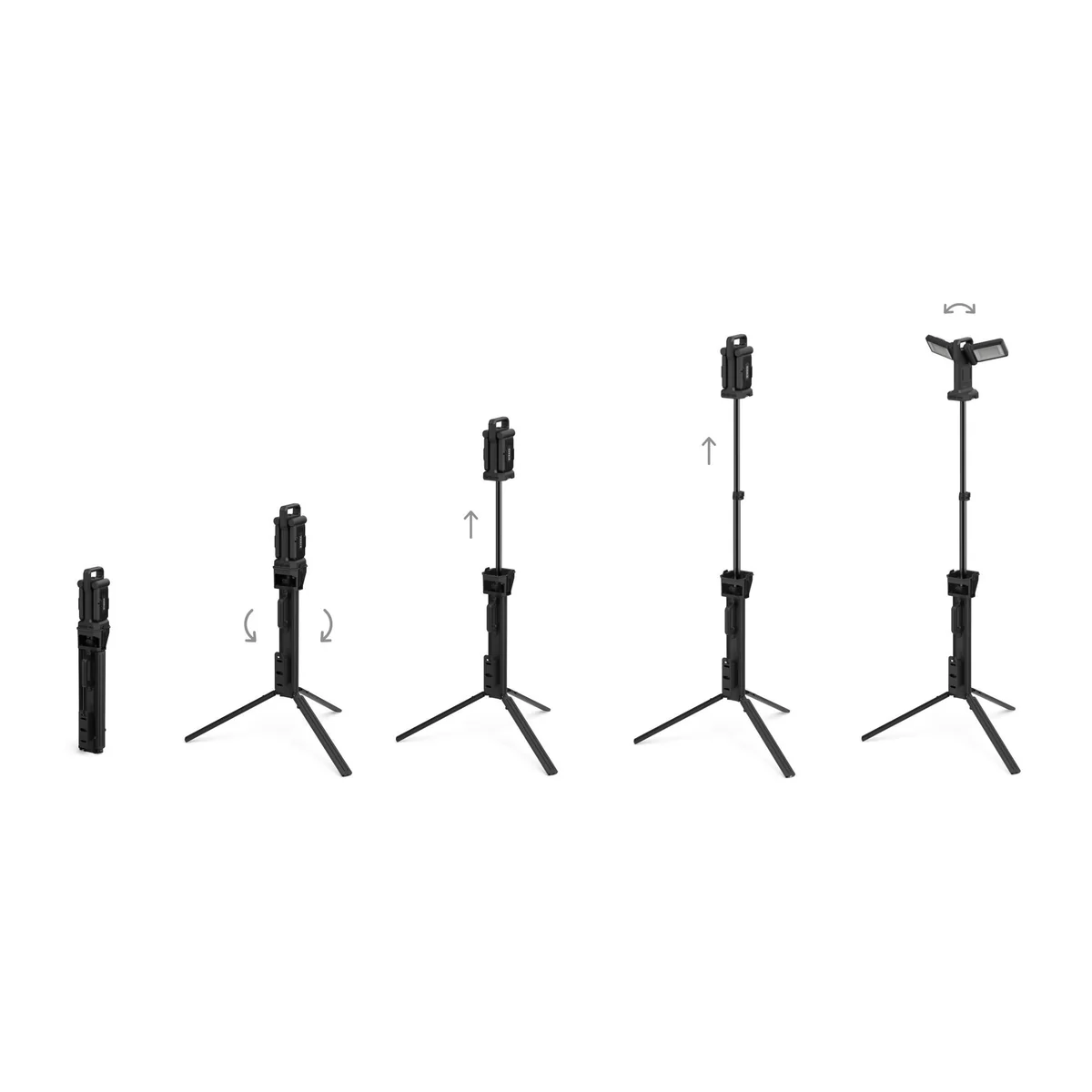 Lampa de lucru STROXX TWIN HEAD, led, doua surse de lumina pliabile rotative independent, 14000 lumeni, stativ inclus, reglabila