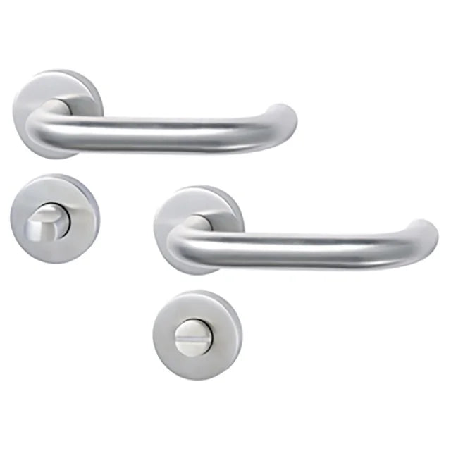 Maner usa interior STROXX cu rozeta pentru baie si maner in forma U, material inox mat