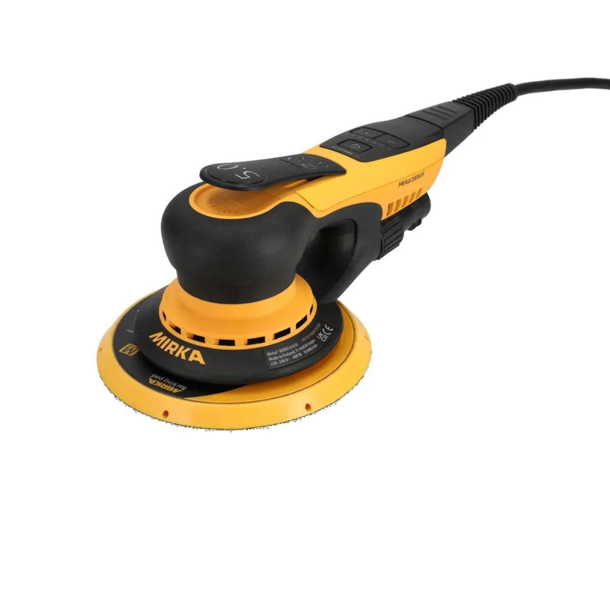 Slefuitor orbital MIRKA DEROS II 5650, motor fara perii, 220-240 V, doua talpi de slefuire, Bluetooth, cutie de transport