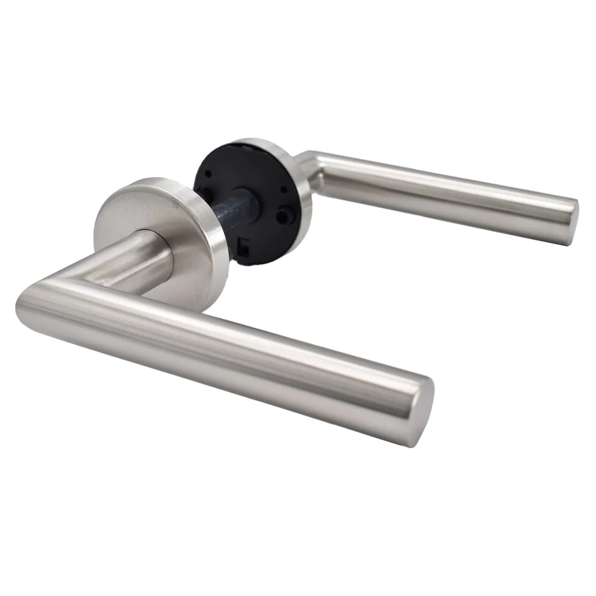 Maner usa interior STROXX cu rozeta pentru cheie si maner la 90 de grade, material inox mat