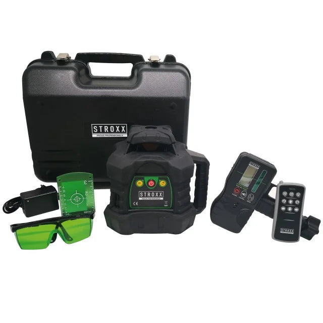 Nivela laser rotativa STROXX, cu telecomanda si detector laser, diametru masurare 500 m, fascicul verde 9072658