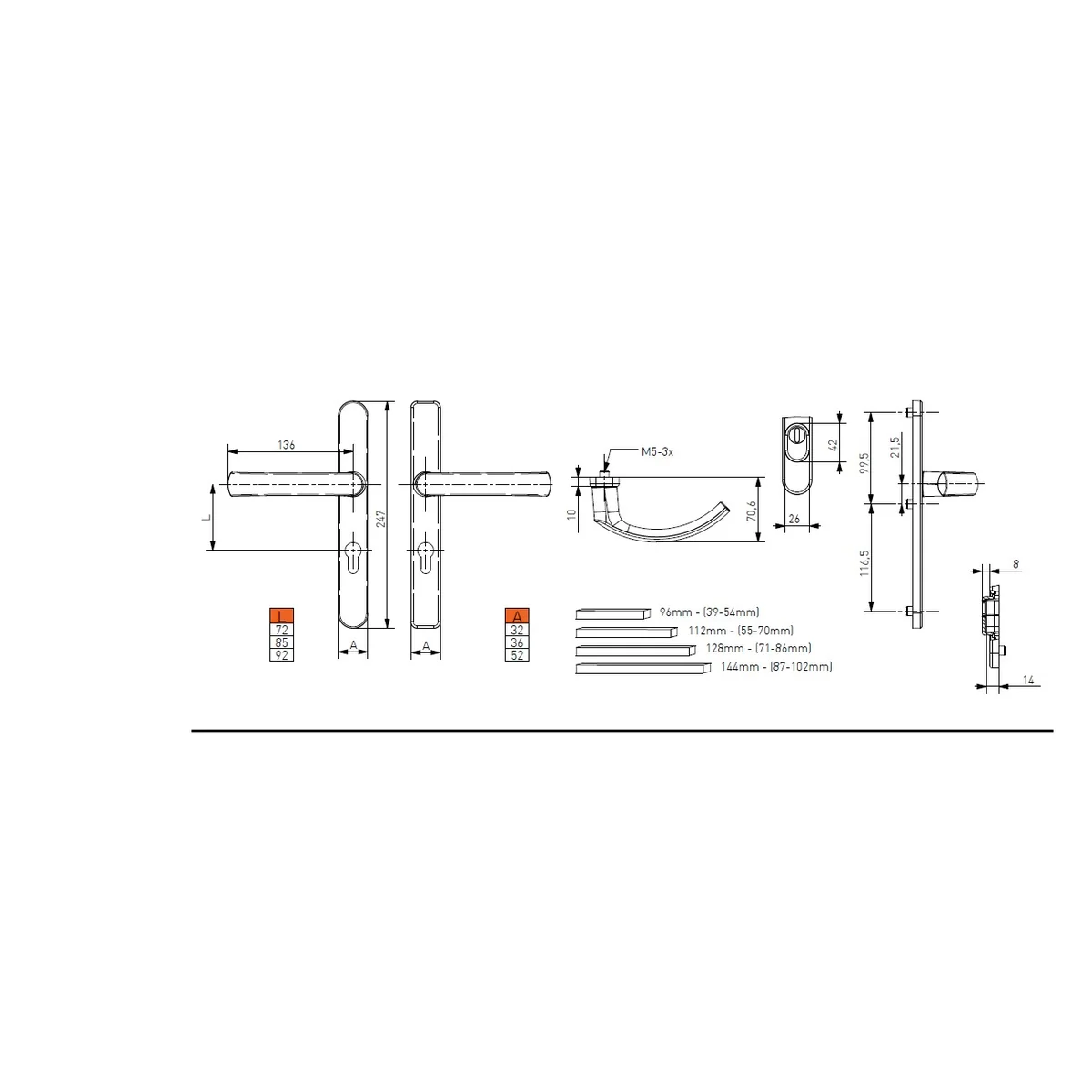 Maner usa termopan, Jowisz, exterior, 92 x 32 mm, cu arc, material aluminiu, culoare gri antracit mat RAL7016