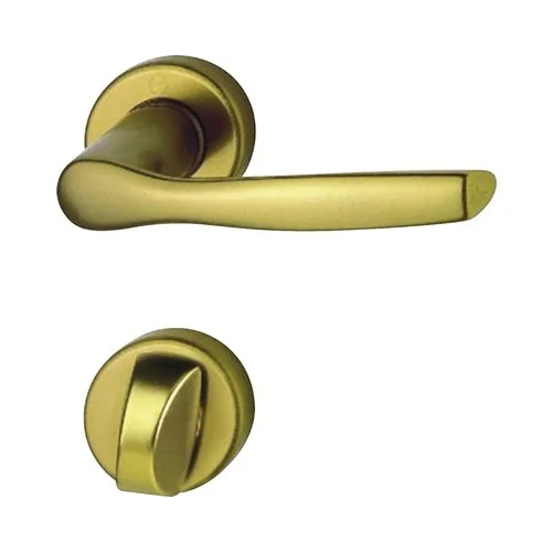 Maner usa interior, Hoppe Milano, cu rozeta pentru WC, material aluminiu, culoare bronz, 119 x 44 mm