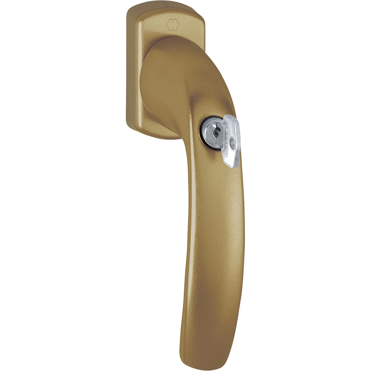 Maner fereastra, Hoppe New York, material aluminiu, culoare bronz, patrat 40 mm, cu cheie