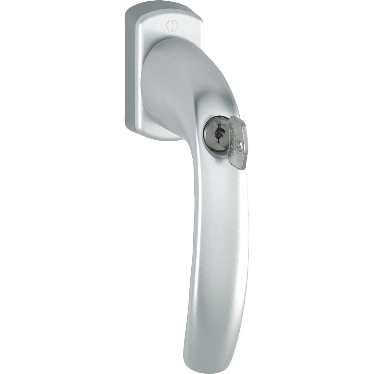 Maner fereastra, Hoppe New York, material aluminiu, culoare argintiu F1, patrat 40 mm, cu cheie