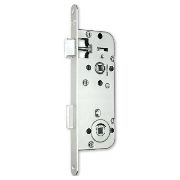 Broasca simpla pentru usi de interior din lemn, Elzett Midi 7, baie, dornmass 40mm, interax 90mm, placa 18mm, patrat maner 8mm