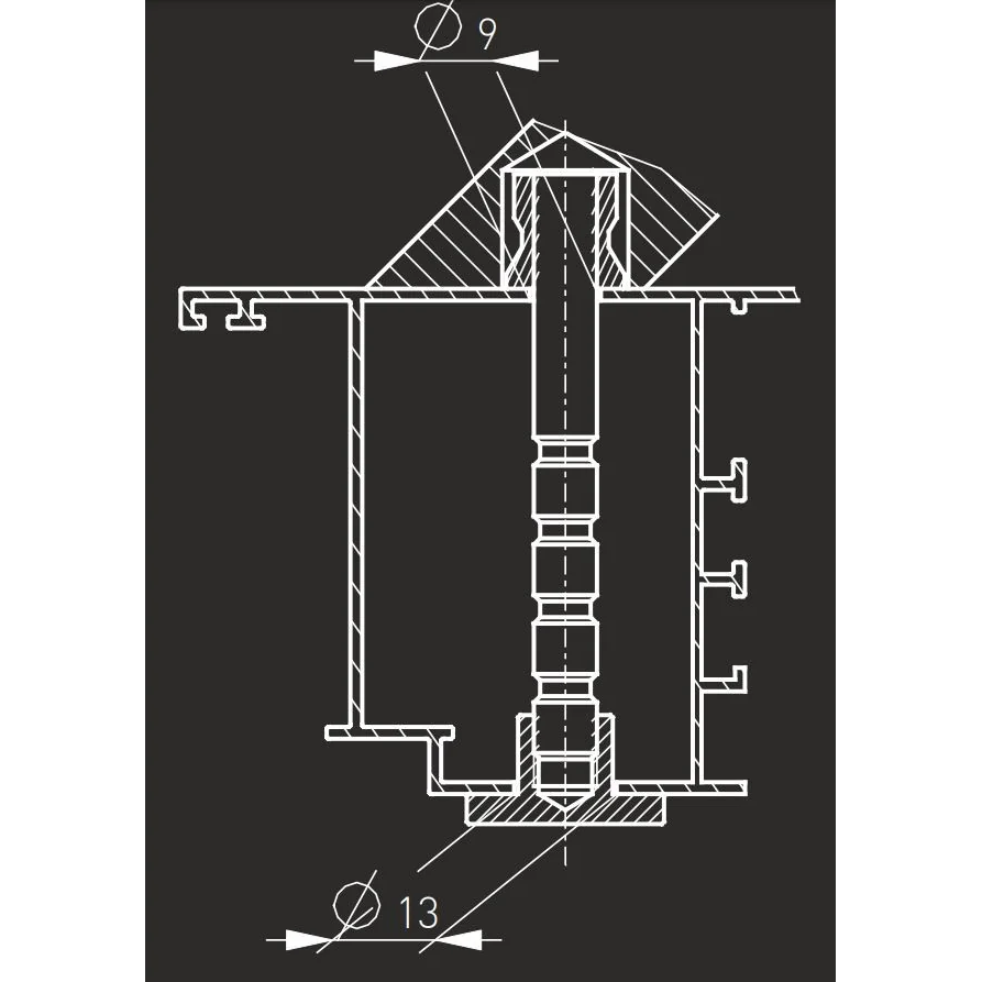 Set suruburi metrice, cu rozeta, pentru fixarea manerelor spatiale MEDOS pe o singura parte, pe usi din PVC, aluminiu, lemn