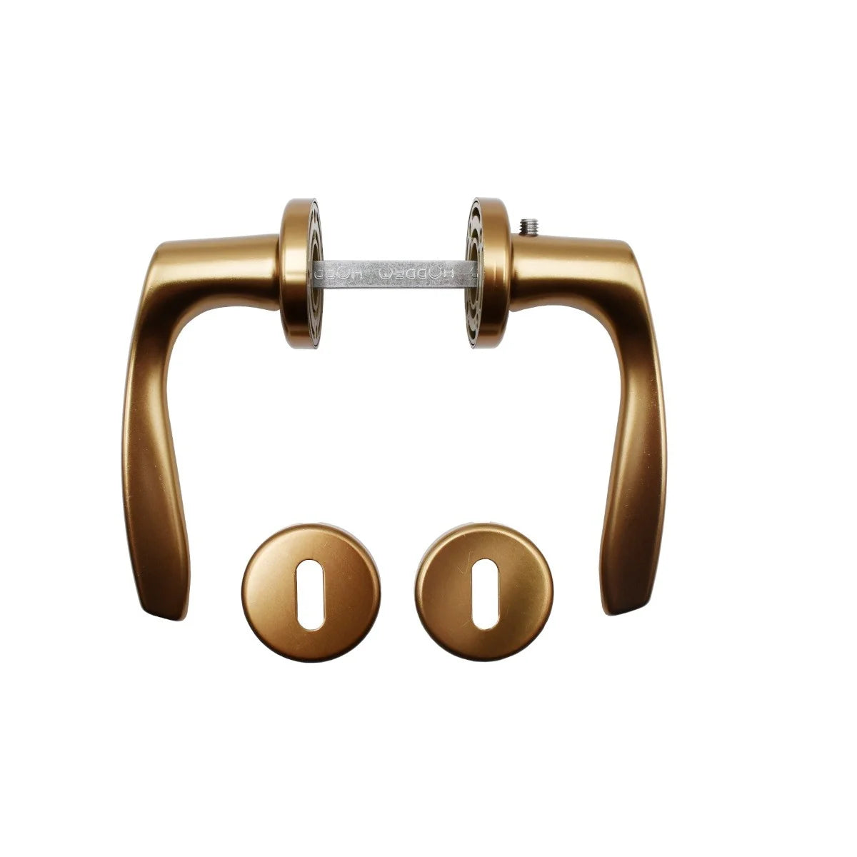 Maner usa interior, Hoppe Milano, cu rozeta pentru cheie, material aluminiu, culoare bronz, 119x44 mm