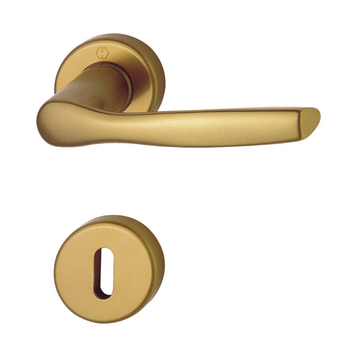 Maner usa interior, Hoppe Milano, cu rozeta pentru cheie, material aluminiu, culoare bronz, 119x44 mm