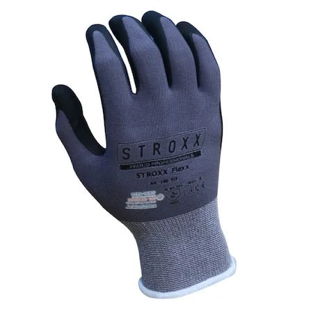 Manusi de lucru marca STROXX, din nylon, culoare gri/negru, marimea 8 M