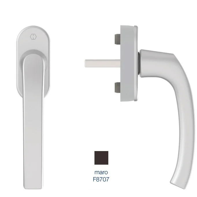 Maner fereastra, Hoppe Flensburg, secustik, patrat variabil 32-42 mm, aluminiu, culoare maro F8707