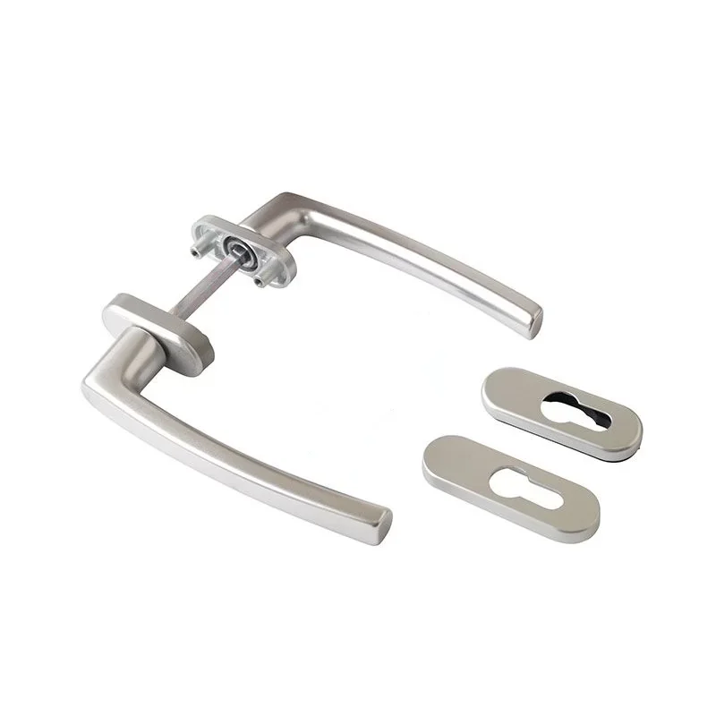Maner simetric pentru ferestre-usi osciloculisante, Roto, cu patrat de 100 mm, aluminiu, culoare argintiu, cu logo