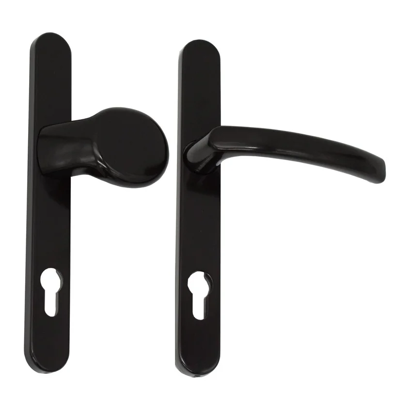 Maner usa termopan, blaugelb KGT30, exterior, 92 x 30 mm, cu buton fix aluminiu, fara accesorii de prindere culoare maro RAL8077