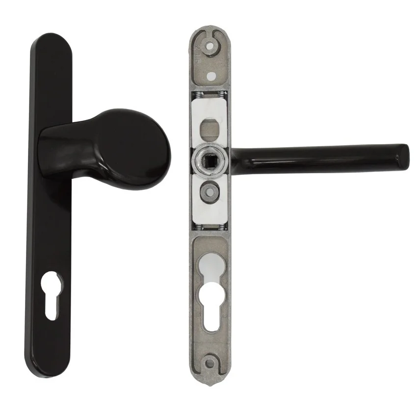 Maner usa termopan, blaugelb KGT30, exterior, 92 x 30 mm, cu buton fix aluminiu, fara accesorii de prindere culoare maro RAL8077