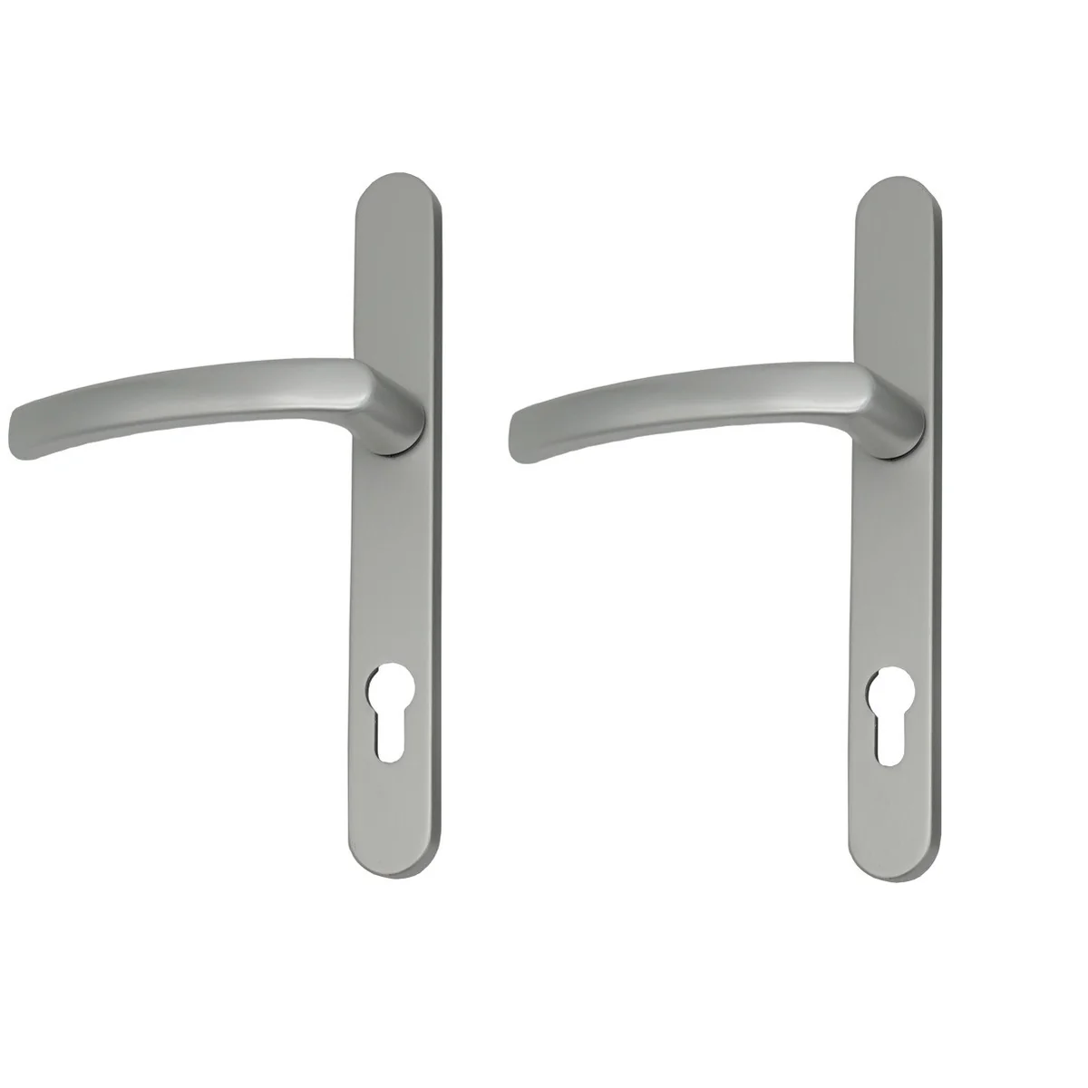 Maner usa termopan, blaugelb DGT30, exterior, 92 x 30 mm, aluminiu, fara accesorii de prindere, culoare argintiu F1