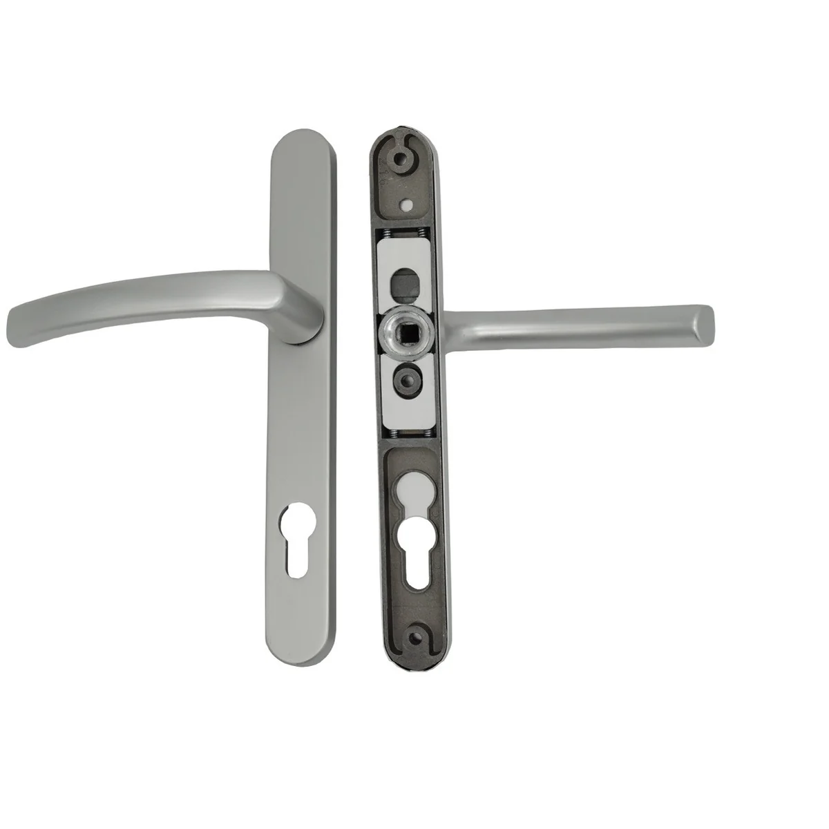 Maner usa termopan, blaugelb DGT30, exterior, 92 x 30 mm, aluminiu, fara accesorii de prindere, culoare argintiu F1