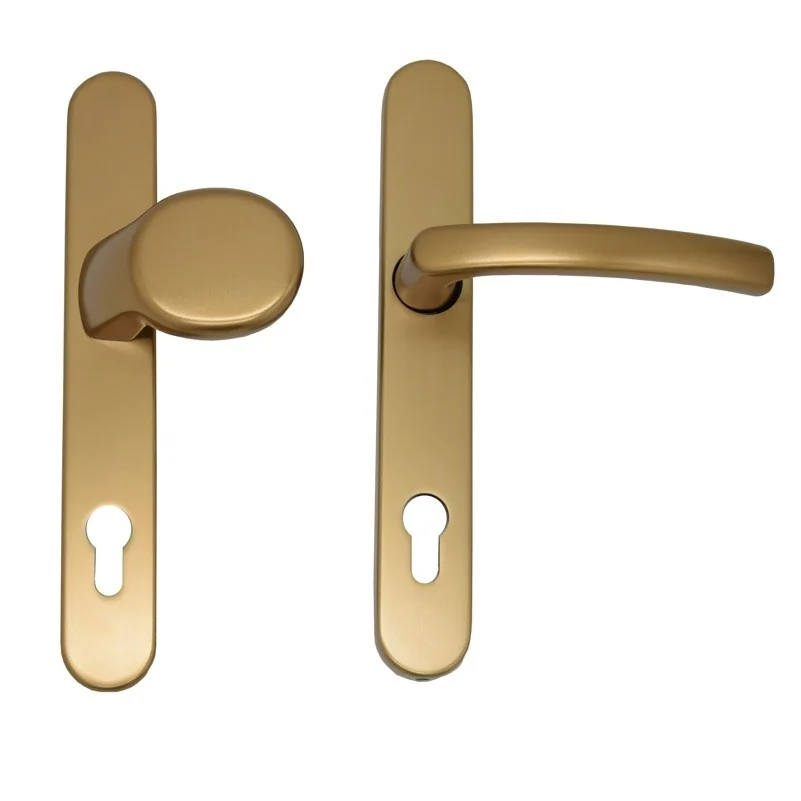 Maner usa termopan, blaugelb KGT35, exterior, 92 x 35 mm, cu buton fix, aluminiu, fara accesorii de prindere, culoare bronz F4
