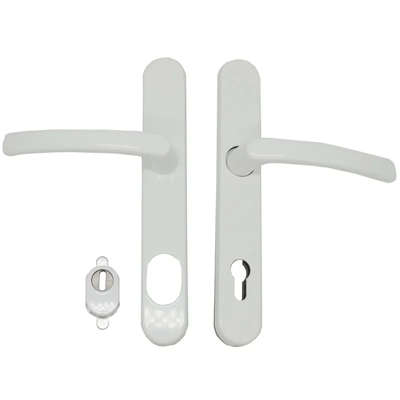 Maner usa termopan, blaugelb DGT35, exterior, 92 x 35 mm cu scut pentru cilindru, aluminiu, fara accesorii de prindere, alb