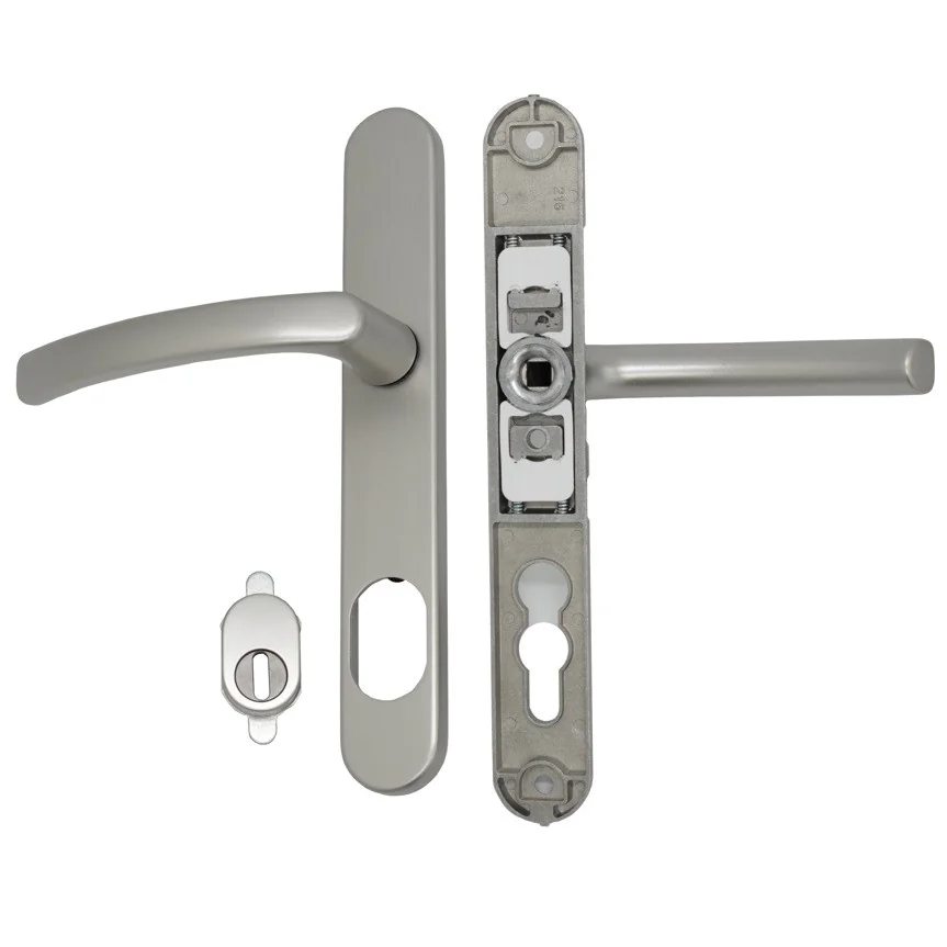 Maner usa termopan, blaugelb DGT35, exterior, 92 x 35 mm cu scut pentru cilindru, aluminiu, fara accesorii de prindere, titan