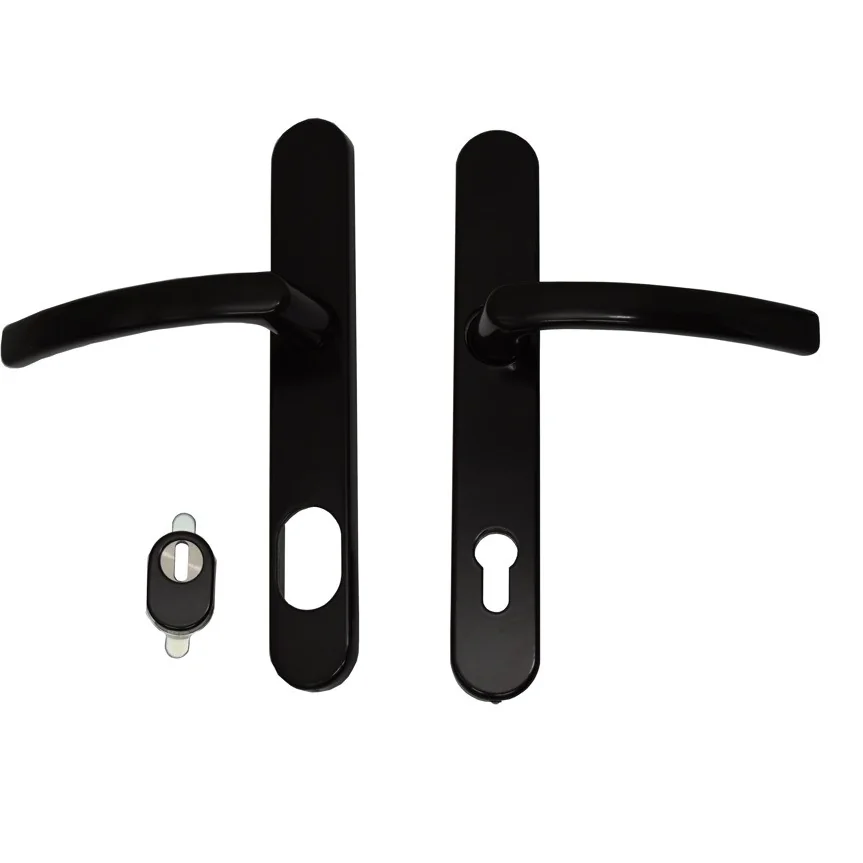 Maner usa termopan, blaugelb DGT35, exterior, 92 x 35 mm cu scut pentru cilindru, aluminiu, fara accesorii de prindere, maro