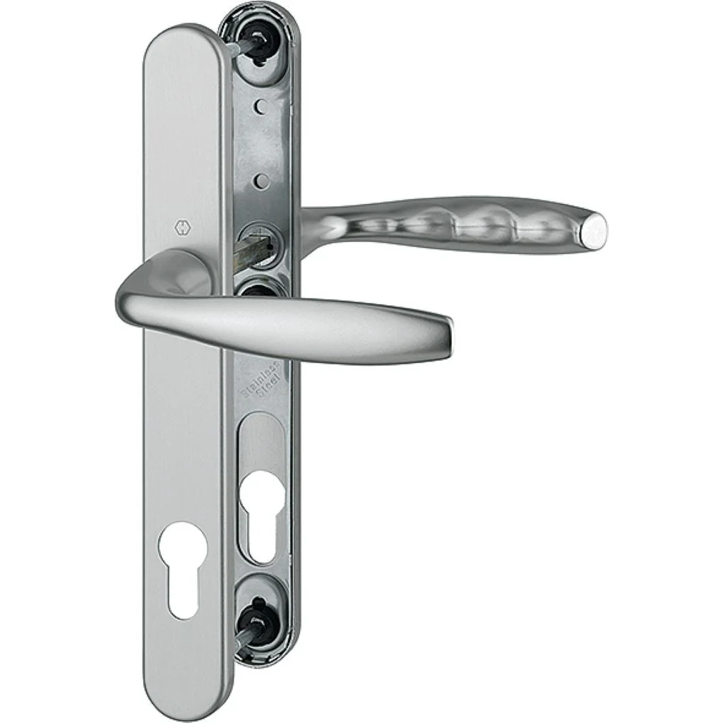 Maner usa termopan, Hoppe New York, exterior, 92 x 30 mm, material aluminiu, culoare titan F9