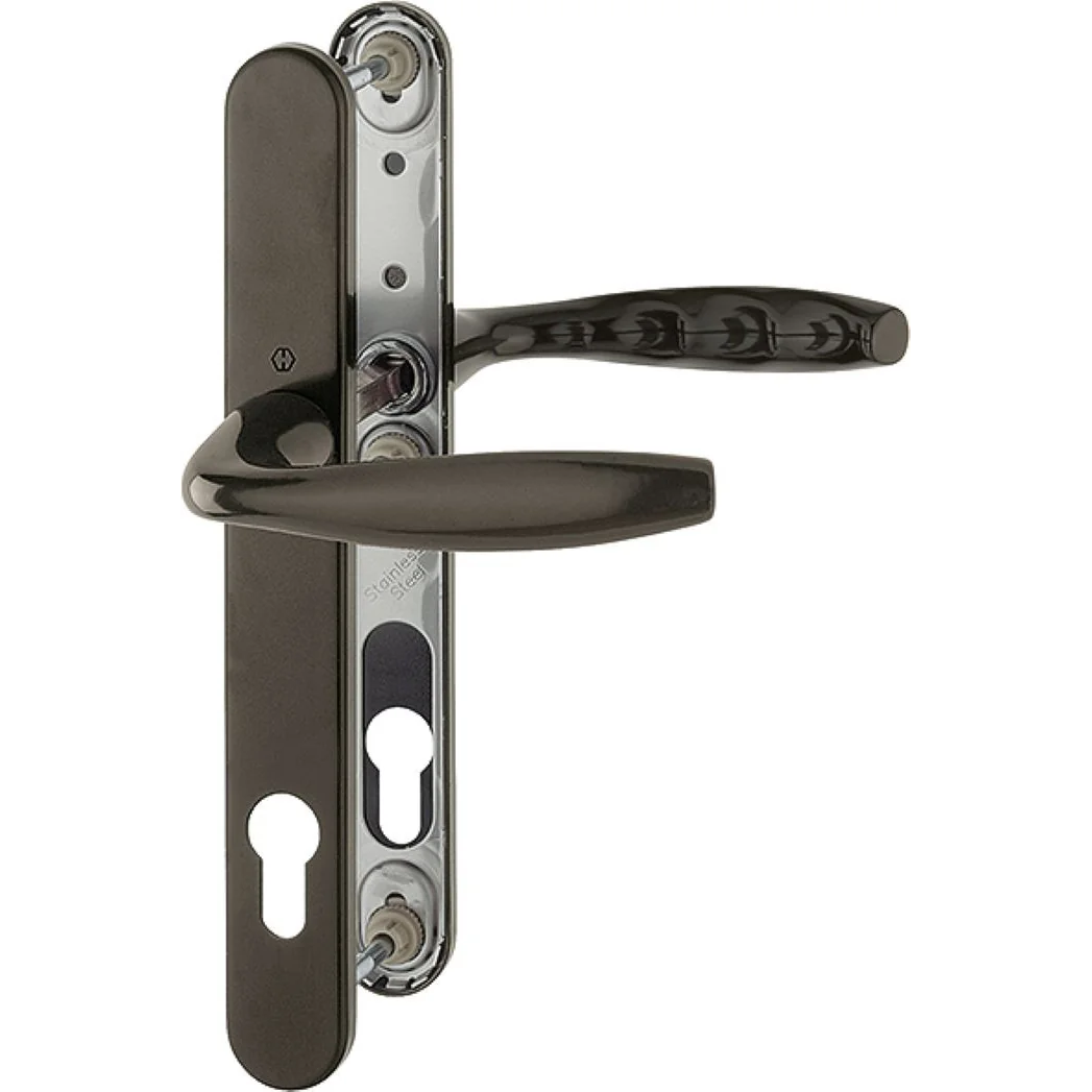 Maner usa termopan, Hoppe New York, exterior, 92 x 30 mm, material aluminiu, culoare maro F8707