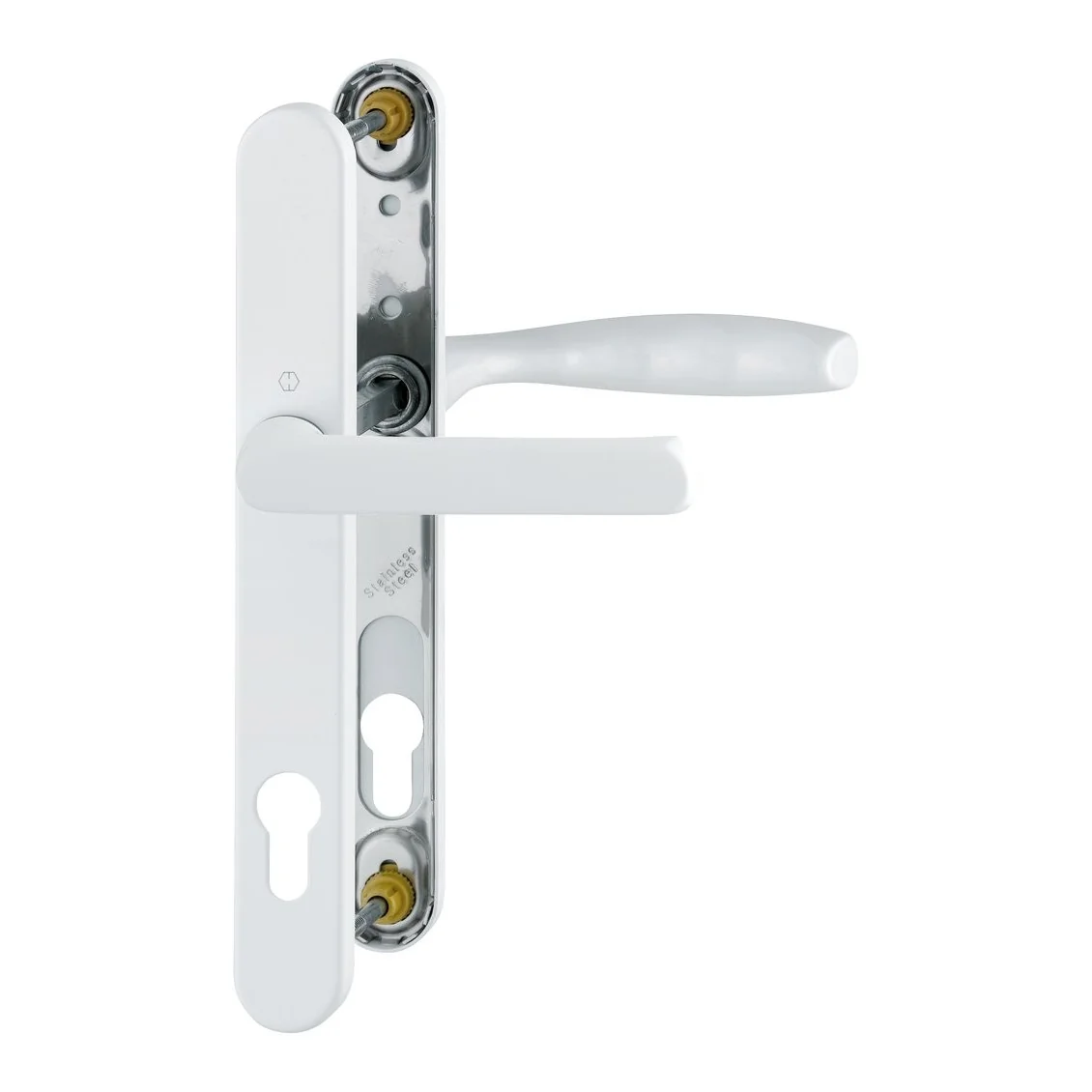 Maner usa termopan, Hoppe New York, exterior, asimetric, 92 x 30 mm, material aluminiu, culoare alb RAL9016