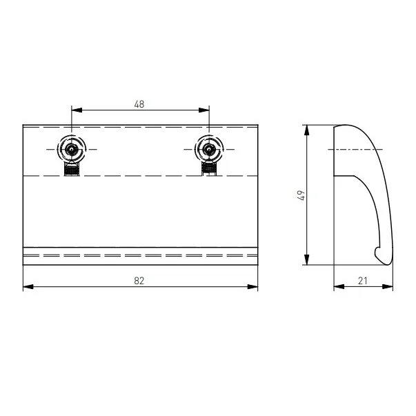 Maner usa tip scoica, tragator, De Luxe, din aluminiu, culoare alb RAL 9016
